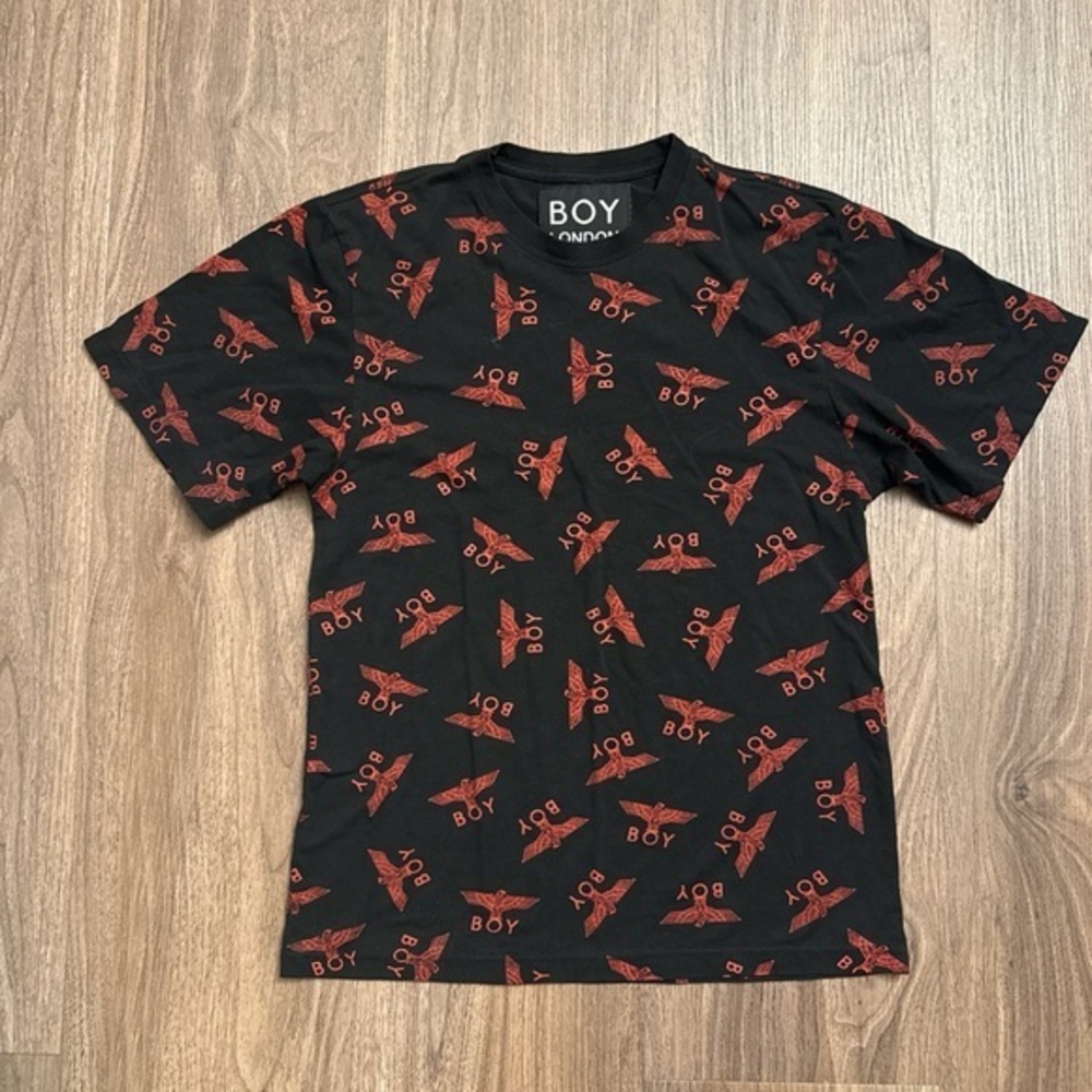 Y2K vintage Boy London Black and Red Graphic Men's Shirt size medium